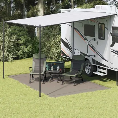 Produktbild von Hellgrauer Zeltteppich aus Polyethylen, 400 x 250 cm, für Camping und Wandern
