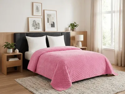 Produktbild von Samt-Tagesdecke ASTRALIA, rosa Größe: 170 x 210 cm