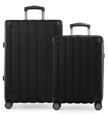 Image de HAUPTSTADTKOFFER Q-Damm - Set de valises  Valise cabine + valise de voyage moyenne avec extension, set de 2 valises à coque rigide, 4 roulettes, Check-In Luggage, TSA, noir