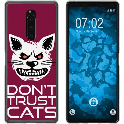 Produktbild von PhoneNatic Case kompatibel mit Sony Xperia 1 Silikon-Hülle Crazy Animals Katze M1