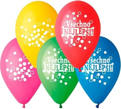 Image de Ballons en latex - Joyeux anniversaire - 5 pcs - 30 cm