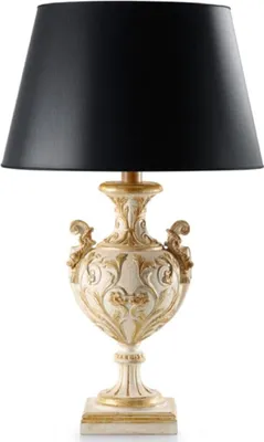 Produktbild von Casa Padrino Luxus Barock Tischleuchte Antik Cremeweiß / Antik Gold / Schwarz Ø 27 x H. 61,5 cm - Prunkvolle Barockstil Schreibtischleuchte mit Lampenschirm - Luxus Qualität -  Italy