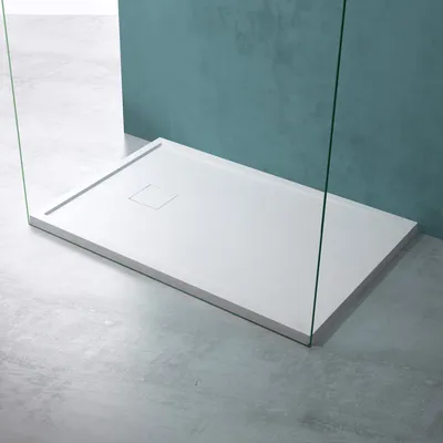 Produktbild von Mai & Mai Duschwanne aus Mineralguss Duschtasse 80x120cm Superflach Anti-Rutsch in matt Weiß Geoma08