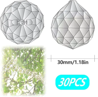 Obrázok produktu pre Suncatcher, kryštálové prívesky, 20 kusov, 30 mm, na dekoráciu