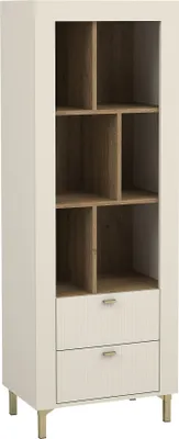 Produktbild von MIRJAN24 Regal Mossa 2S MO04, Standregal, Bücherregal mit zwei Schubladen, Wohnzimmer Kollektion (Farbe: Cashmere)