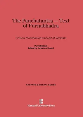 Produktbild von The Panchatantra-Text of Purnabhadra