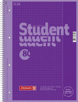 Produktbild von Kollegblock Student Colour Code A4 90g/qm 80 Blatt purple Lineatur 26 Packung mit 5 Stück