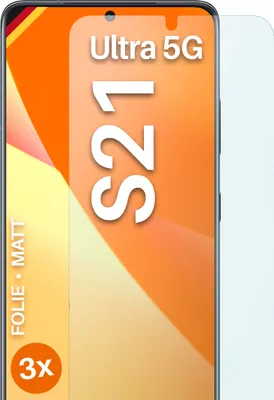 Produktbild von moex® 3x Schutzfolie kompatibel mit Samsung Galaxy S21 Ultra - Displayschutzfolie Anti Reflex Folie, Matt