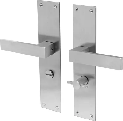 Immagine prodotto di Maniglie per porta Lavuzo Trapini in acciaio inox - Maniglia per porta WC WC63 - Per set