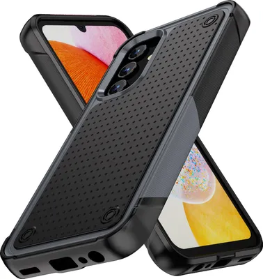 Produktbild von Hülle Für Samsung Galaxy A15 5G/4G Militärqualität Stoßfest Hybrid 2 in 1 Hart PC Weich TPU Handyhülle Grau Schwarz