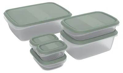 Produktbild von Rotho Frischhaltedosen Set Elements - Vorratsdosen Behälter 6tlg. in versch. Größen - Gefrierdosen bis -20°C - Kühlschrank Aufbewahrungsbox luftdicht