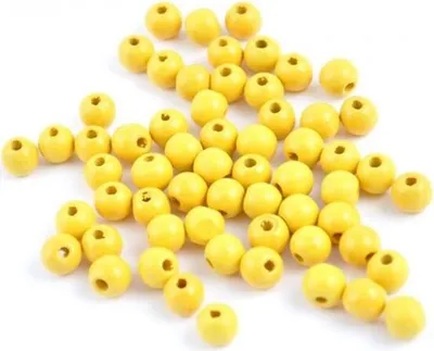 Produktbild von Holzperlen gelb - 10mm