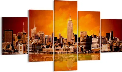 Produktbild von Bild auf Leinwand - Leinwandbild - Amerika architektur straße tourismus - 125x70cm - Wand Bild - Wanddeko - Leinwanddruck - Bilder - Kunstdruck - Leinwand bilder - Wandkunst - EA125x70-2118
