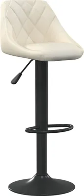 Produktbild von vidaXL Barhocker Samt Creme, drehbar, höhenverstellbar, Stahlgestell, 46x44x(82-103) cm