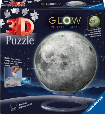 Image de Ravensburger 3D Puzzelbal Maan Glow in the Dark, 72st.