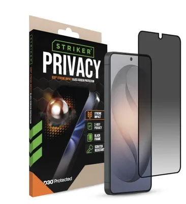 Imagen del producto de Protector de pantalla de vidrio con marco , marca Striker, modelo D3O Xtreme Impact, con protección de privacidad, para Samsung Galaxy S26 5G