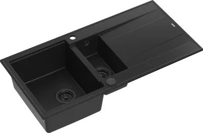 Produktbild von QUADRON Spülbecken 1,5-Becken Spüle | Größe: 100 x 50 x 21/16 cm | EVAN 156 | Küchenspüle Granitspüle aus GraniteQ mit Siphon | Carbon & Stahl