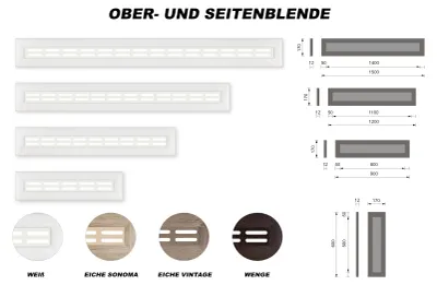 Produktbild von HEXIM Heizkörperverkleidung aus HDF & MDF - verschiedene Größen 90/120/150 cm Heizung Abdeckung