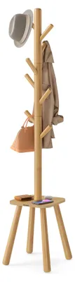 Immagine prodotto di VASAGLE, appendiabiti con 8 ganci e ripiano, altezza 175,8 cm
