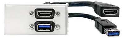 Produktbild von Vivolink WI221295, HDMI + USB A, 2 Modul(e), USB 3.2 Gen 1 (3.1 Gen 1), Weiß, 173 mm, 107 mm