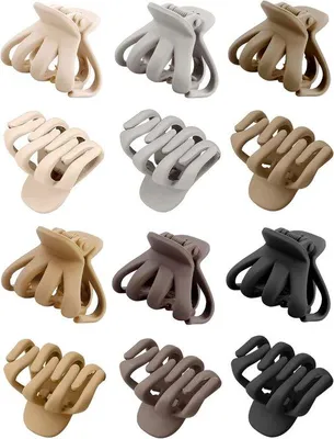 Produktbild von Famanu Haarklammern 12 Stück - Kleine Octopus Haarclips in Braun
