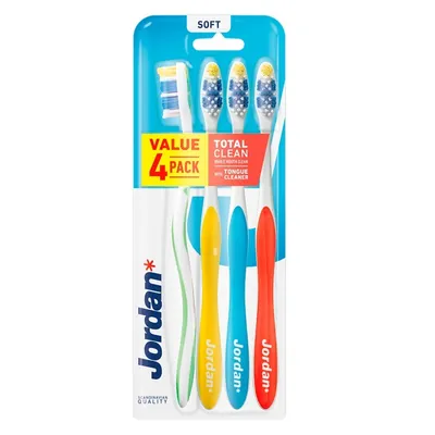 Obrázok produktu pre Jordan Total Clean Szczoteczka do zębów Miękka, 4 sztuki