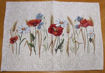Produktbild von Gobelin Platzset "Mohnidylle" mehrfarbig, ca. 38 x 48 cm abgepasst