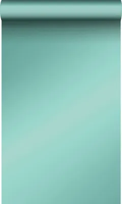 Produktbild von Origin Wallcoverings Tapete Uni mit Glanzeffekt Petrolblau 53 cm x 10.05 m