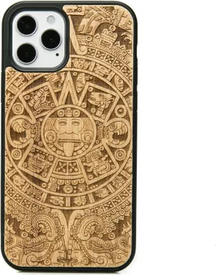 Produktbild von Holzhülle für iPhone 12 / 12 Pro AZTEC CALENDAR ANIEGRE