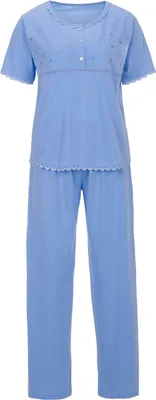 Produktbild von Pyjama Set Kurzarm - Spitze Herz, Farbe:blau, Größe:XL