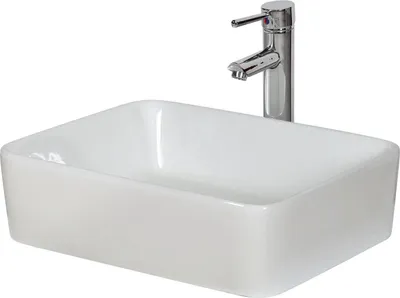Produktbild von Aufsatzwaschbecken L.48 x T.37 cm weiße Keramik SOLIA