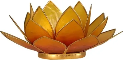 Immagine prodotto di Loto Atmosferico Arancione Chiaro Con Finiture In Oro Giallo - 13,5 Cm
