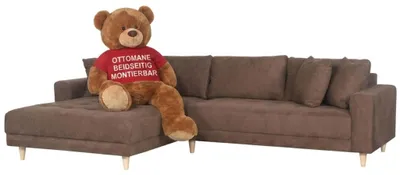 Produktbild von Ecksofa Gorino groß braun, Sofa XXL, Wohnzimmer 283x176cm L-Form
