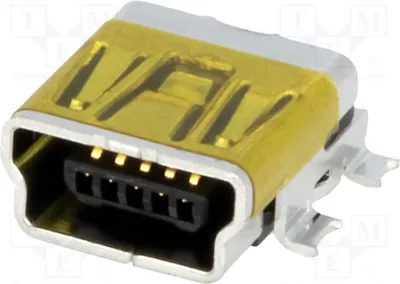 Obrázek produktu pro 2x zásuvka, pin: 5, USB B mini, horizontální, 67503-1020, konektor USB a IEEE1394