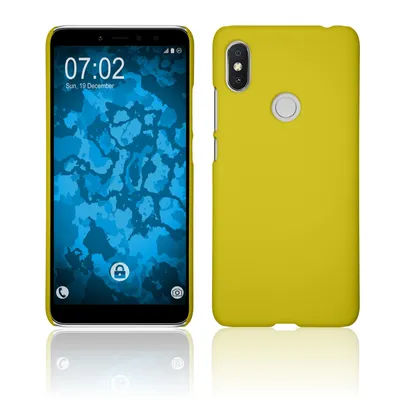 Produktbild von PhoneNatic Case kompatibel mit Xiaomi Redmi S2 - Hülle gelb gummiert Hard-case Cover