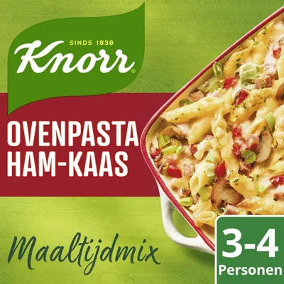 Produktbild von Knorr Maaltijdmix Ovenpasta Ham-Kaas 60g – Würzige Fertigmischung für cremige Ofenpasta mit Schinken und Käse