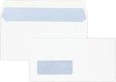 Produktbild von Briefumschläge DINlang 120g/qm haftklebend Sonderfenster VE=500 Stück hochweiß