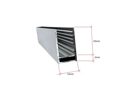 Produktbild von Glaszentrum Hagen - 2000x27x15 mm Aluminiumprofil - Wandprofil - Bodenprofil - Eloxiert