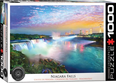 Produktbild von 1000 Teile Puzzle - Puzzle - Niagarafälle bei Nacht + Puzzle Zubehör