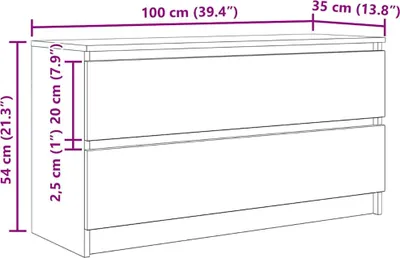 Obrázek produktu pro vidaXL TV skříňka šedá Sonoma 100x35x54 cm materiál na bázi dřeva