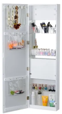 Zdjęcie produktu dla Casa Padrino luksusowa szafka do makijażu z lustrzanymi drzwiami biała 36 x 12 x wys. 121 cm - Luksusowe meble