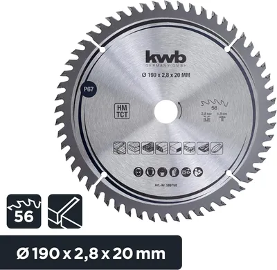 Produktbild von kwb 586768 Hartmetall Kreissägeblatt 190 x 20 mm 1 St