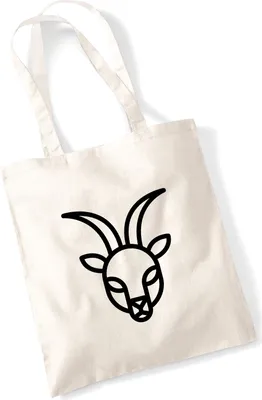 Produktbild von Huuraa Jutebeutel Steinbock Sternzeichen Symbol 10 Liter Natural Baumwolle Tasche Geschenkidee