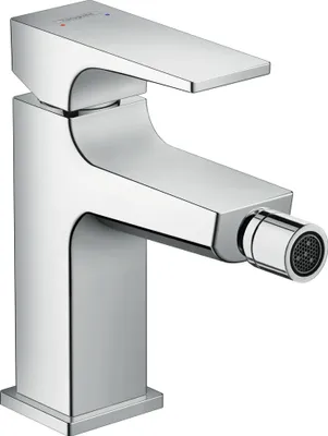 Image de hansgrohe Metropol mitigeur monocommande pour bidet, poignée à levier, set de vidange à pousser, jet laminaire, 32520000