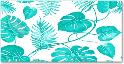 Produktbild von Tulup® Glas-Bild - 100x50 -Wandkunst - Wandbild hinter gehärtetem Sicherheitsglas  - Blumen & Pflanzen - Tropische Blätter - Grün