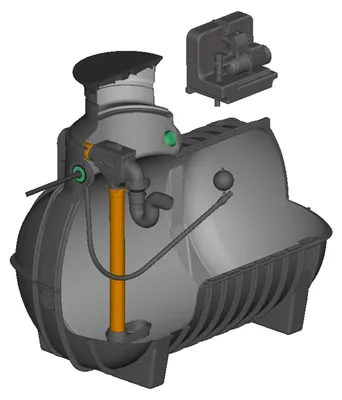 Produktbild von Regenwasser Zisterne 3000 Liter AQUA-RONDO mit Haus-Set