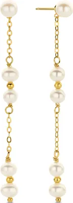 Produktbild von New Bling - 9NB-PRL13C - zilveren oorbelhangers met parels - 925 sterling silver