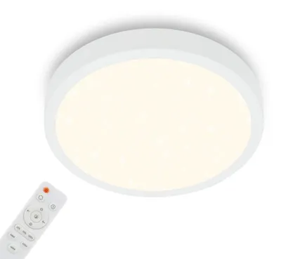 Produktbild von Briloner Leuchten Deckenlampe Sternenhimmel, Deckenleuchte Dimmbar, Farbtemperatur einstellbar, Aufbaulampe, Fernbedienung, Weiß, Ø380x50 mm