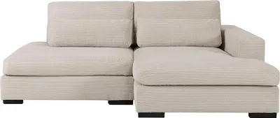 Produktbild von Schlafsofa für die rechte Ecke aus beigem Cord - SELIORA