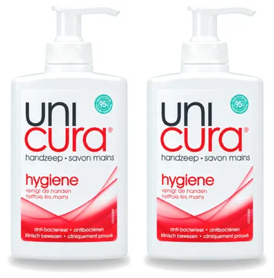 Imagen del producto de 2 unidades de jabón líquido para manos Unicura con dispensador de bomba, 250 ml - Paquete económico - 2 unidades